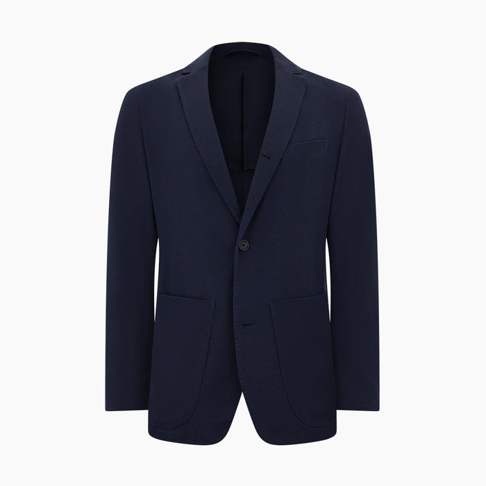 Navy Silk & Cotton Bath Blazer Image 5