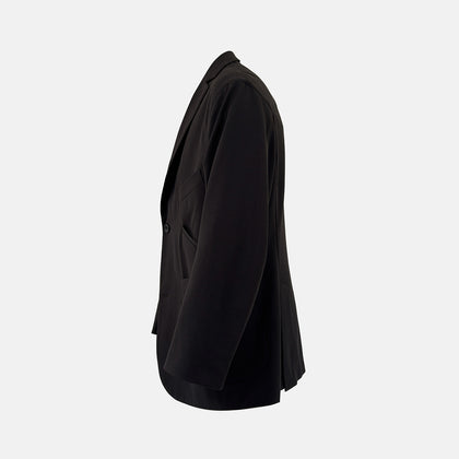 Riviera Chocolate Oversized Blazer in Cotton Image 1