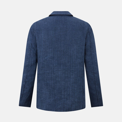 Henley Denim Blazer in Linen Image 2