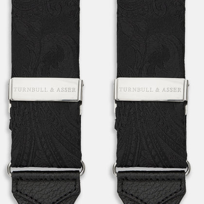 Black Paisley Adjustable Silk Braces Image 1