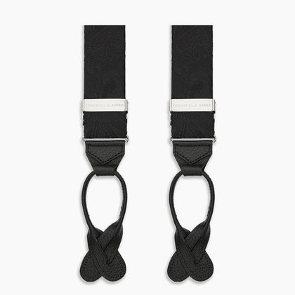 Black Paisley Adjustable Silk Braces Image 2