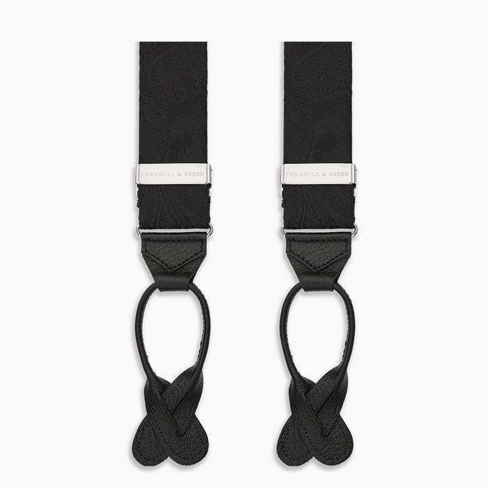Black Paisley Adjustable Silk Braces Image 2