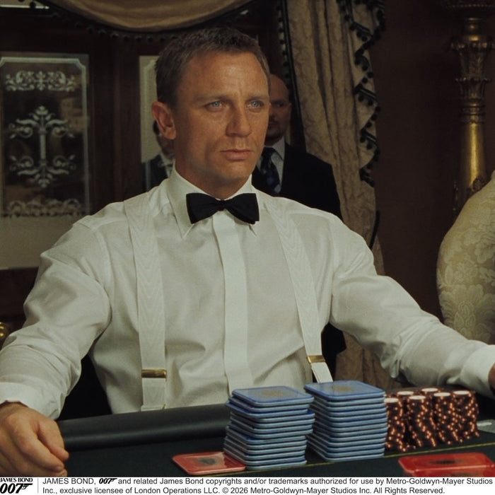 White Adjustable Formal Braces as seen on James Bond Image 1