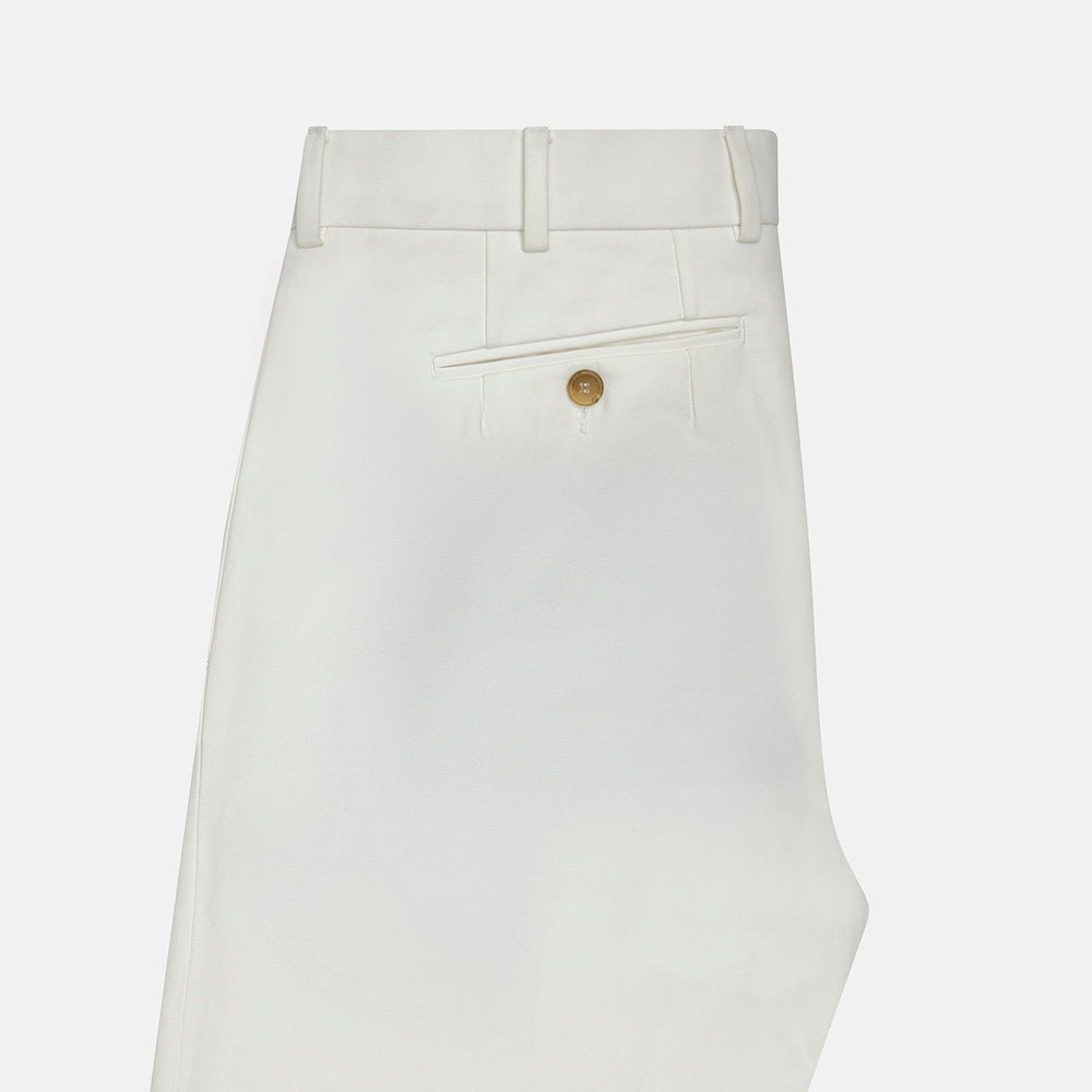 The Off White James Trouser by Turnbull & Asser is a straight fit pair with belt loops and side pockets, crafted from Italian cotton, shown against a plain light background.