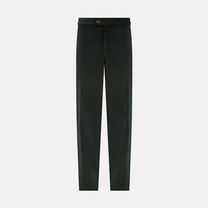 Dark Green Corduroy Henry Trousers Image 3