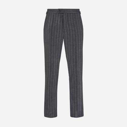 Charcoal Pinstripe Henry Trousers