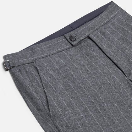 Grey Pinstripe Henry Trousers Image 1