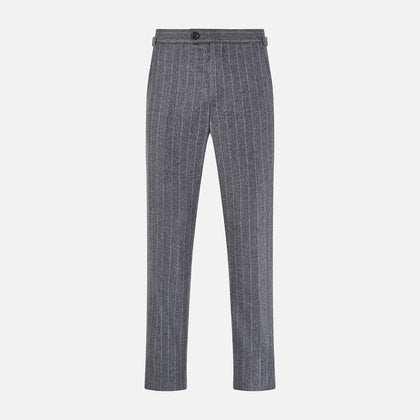 Grey Pinstripe Henry Trousers Image 6