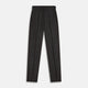 Turnbull & Asser’s Charcoal Henry Trousers, crafted from a wool-cashmere blend with button and zip closure, belt loops, and side pockets, are shown laid flat on a white background.
