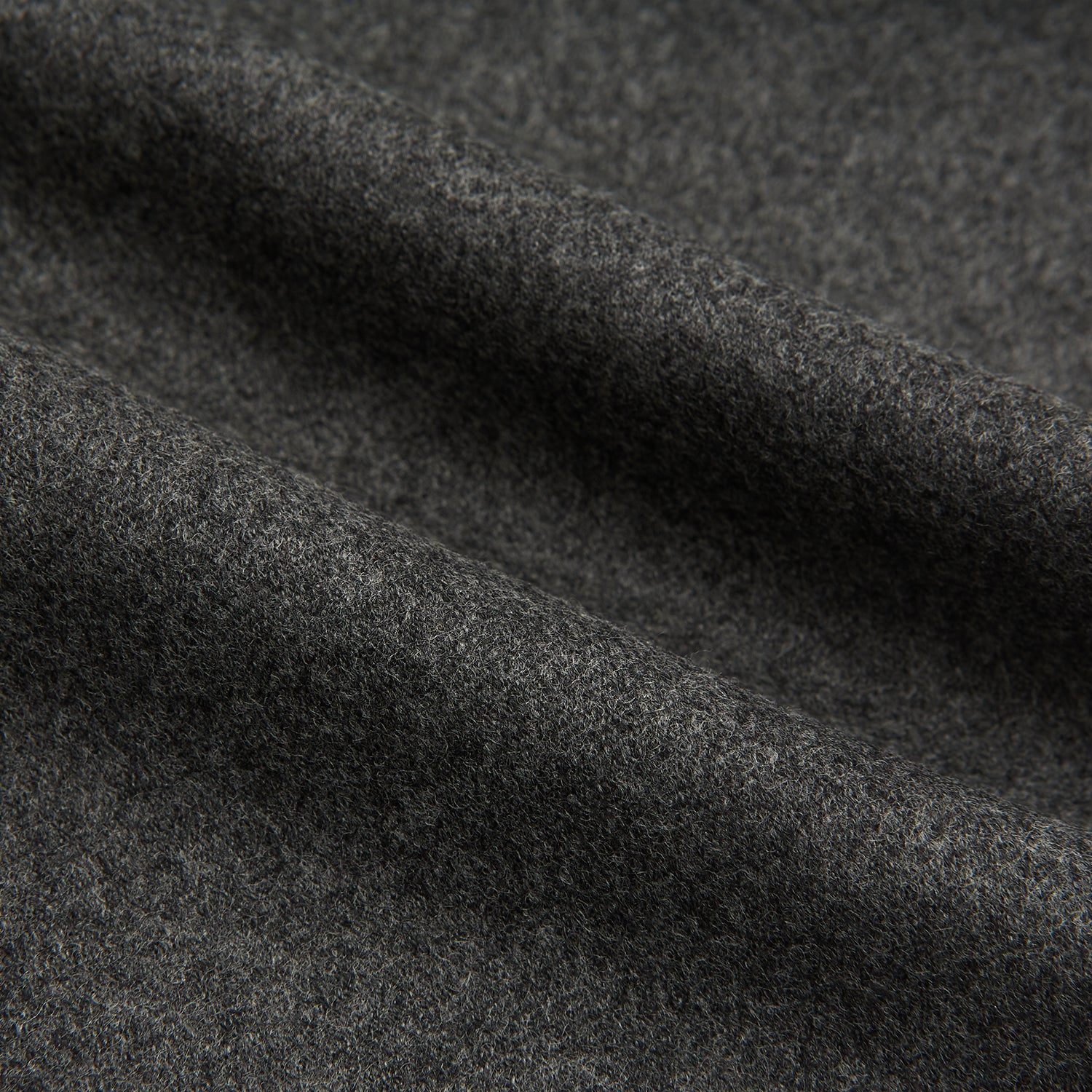 View 6 of product Turnbull & Asser Grey Henry Trousers—luxurious wool-cashmere blend with button and zipper closure, front pleats, side pockets, and straight legs—shown on a white background.