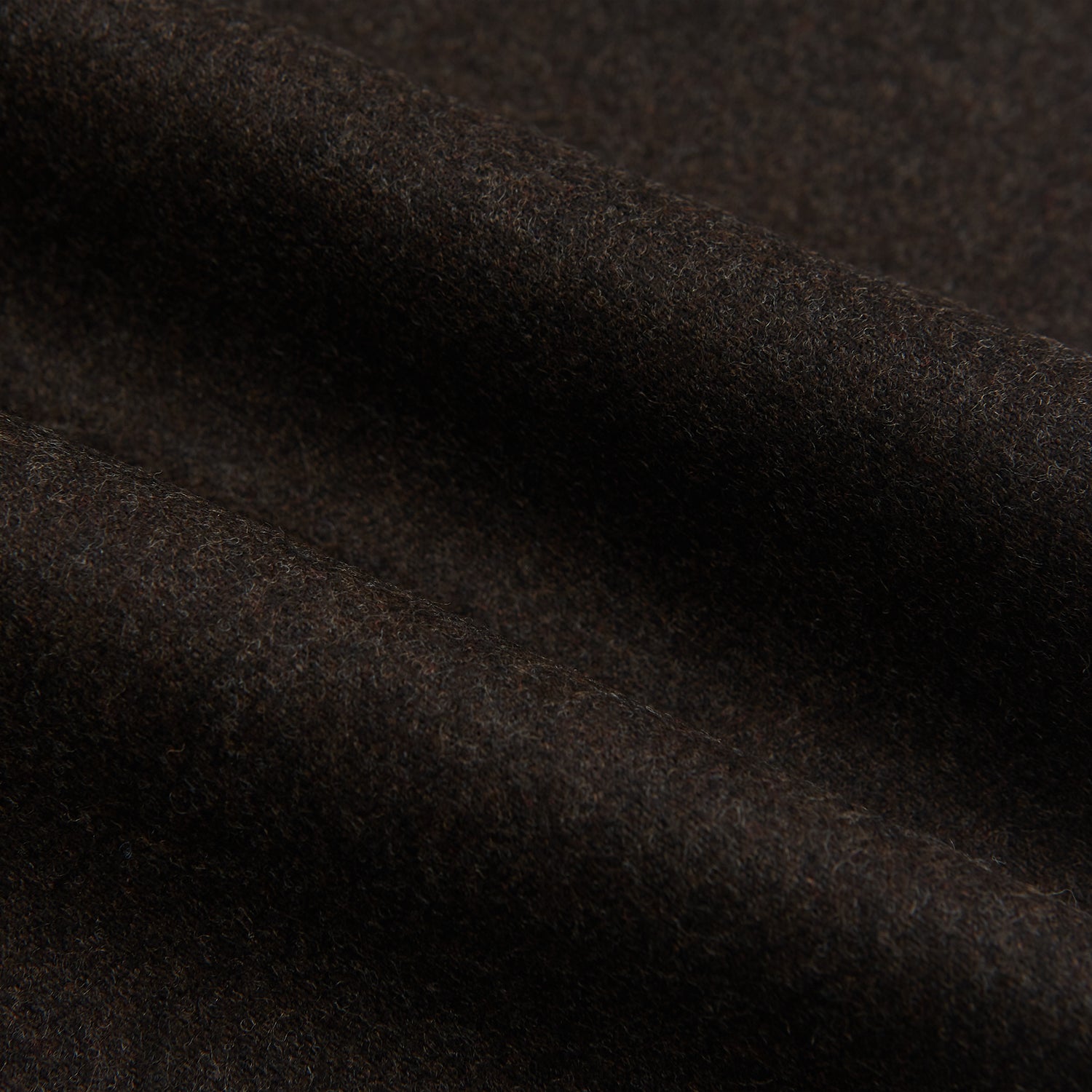 View 6 of product Turnbull & Asser Brown Henry Trousers in a tailored fit, crafted from a luxurious wool-cashmere blend with straight legs, front pleats, side pockets, and button closure, shown laid flat on a white background.