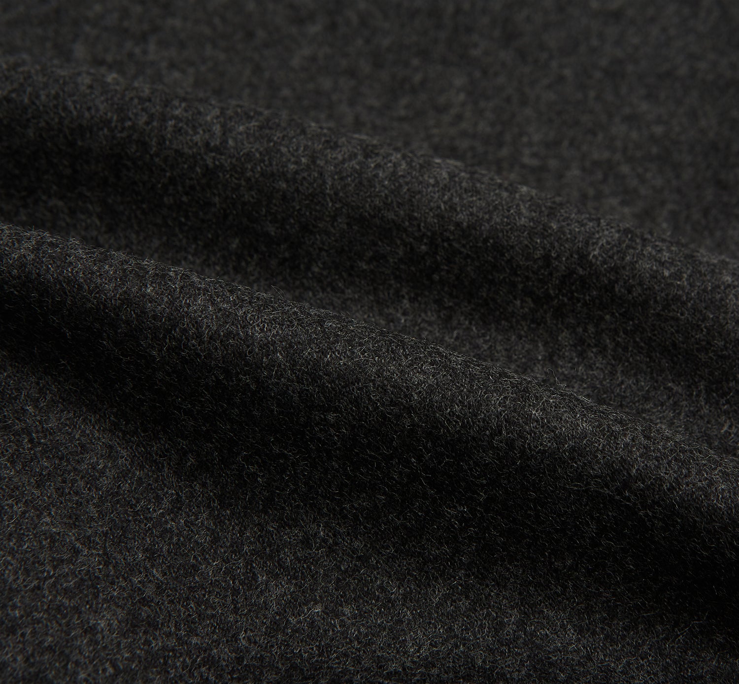 View 6 of product Turnbull & Asser's Dark Grey Henry Trousers are tailored, straight-leg trousers in a luxurious wool-cashmere blend with button and zip closure, belt loops, and front pleats, shown against a white background.