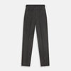 View 5 of product Turnbull & Asser's Dark Grey Henry Trousers are tailored, straight-leg trousers in a luxurious wool-cashmere blend with button and zip closure, belt loops, and front pleats, shown against a white background.