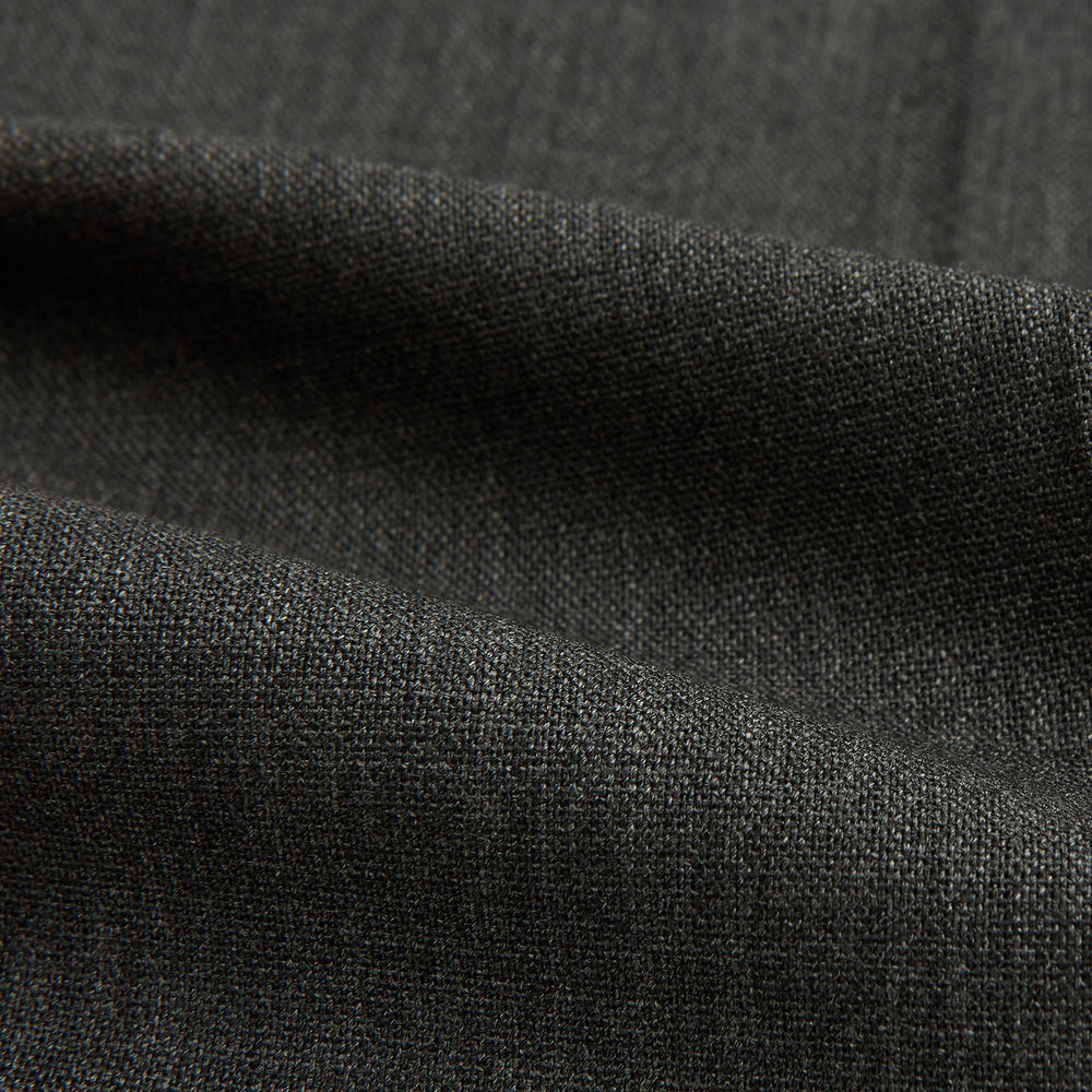 The Turnbull & Asser Charcoal Rupert Trousers, crafted from wool and cashmere with belt loops, button closure, and a slim tailored fit, are shown against a plain white background.