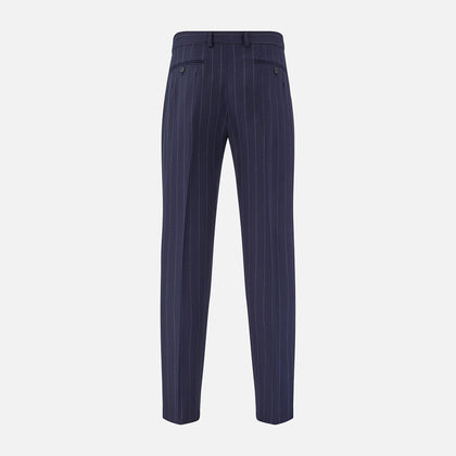 Navy Pinstripe Rupert Trousers Image 2