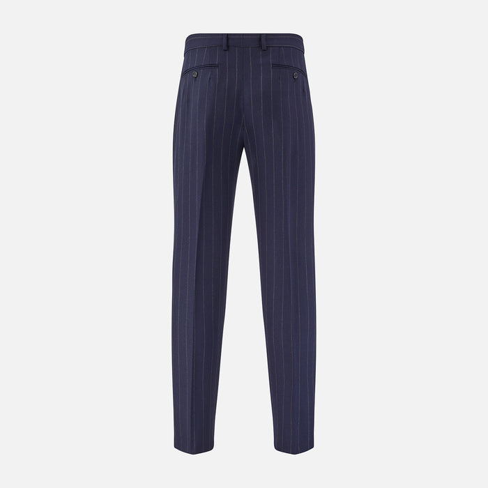 Navy Pinstripe Rupert Trousers Image 2