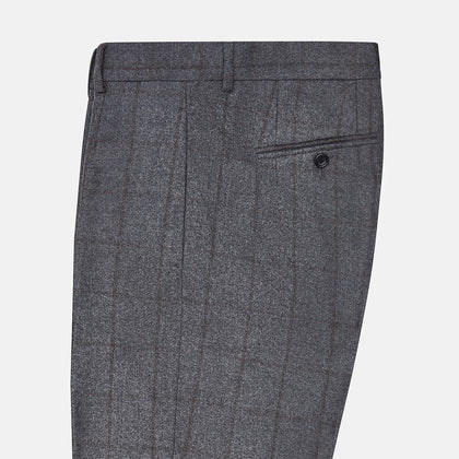 Grey and Brown Check Rupert Trousers Image 3