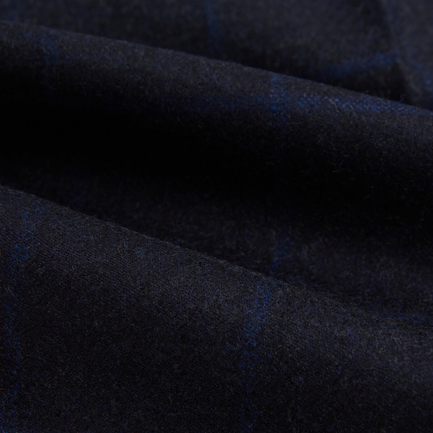 View 6 of product Turnbull & Asser Blue Checked Navy Rupert Trousers, crafted from a premium wool-cashmere blend, feature a subtle Prince of Wales check, belt loops, button closure, and straight legs. Shown on a plain white background.