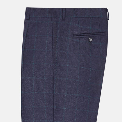Midnight and Green Check Rupert Trousers Image 3