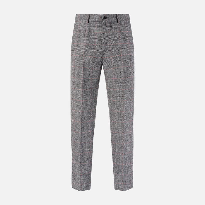 Grey and Red Check Rupert Trousers Image 3