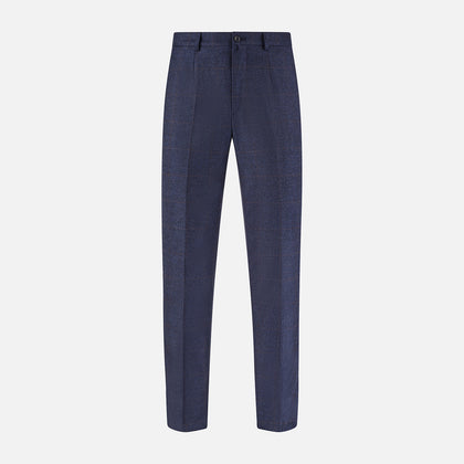 Navy and Brown Check Rupert Trousers