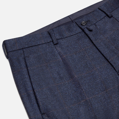 Navy and Brown Check Rupert Trousers Image 1