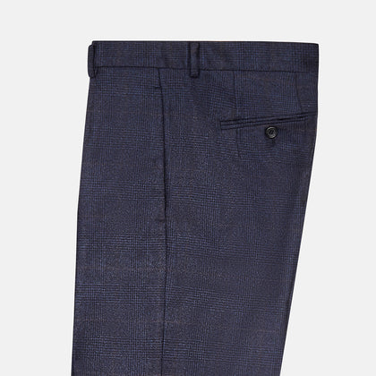 Navy and Brown Check Rupert Trousers Image 3
