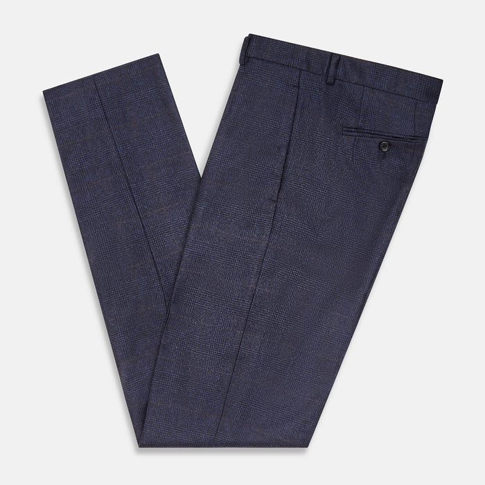 Navy and Brown Check Rupert Trousers Image 4