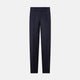 Turnbull & Asser UK Edward Navy Pleated Trousers in Wool Gabardine featuring a navy blue, tailored silhouette with a straight-leg cut and pleated detailing.