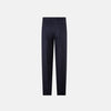 View 3 of product Turnbull & Asser UK Edward Navy Pleated Trousers in Wool Gabardine featuring a navy blue, tailored silhouette with a straight-leg cut and pleated detailing.