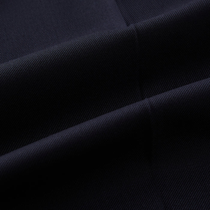 Edward Navy Pleated Trousers in Wool Gabardine Image 6