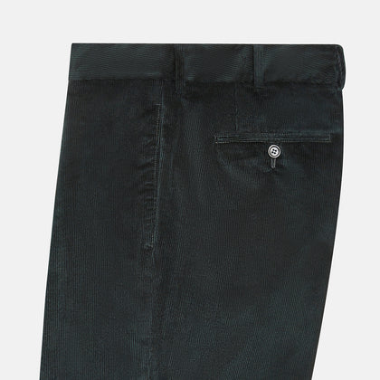 Dark Green Corduroy Edward Trousers Image 3