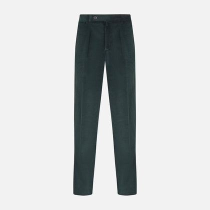Dark Green Corduroy Edward Trousers Image 5