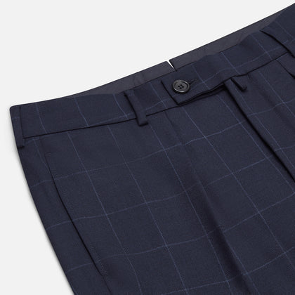 Navy Check Edward Trousers Image 1