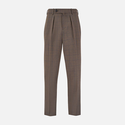 Brown Check Edward Trousers