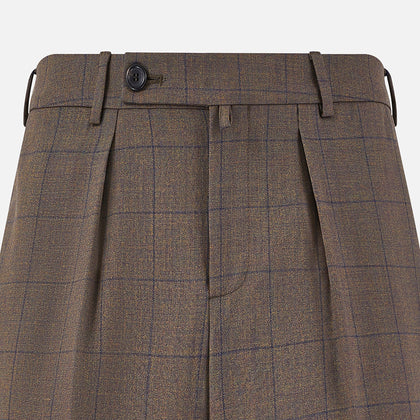 Brown Check Edward Trousers Image 1