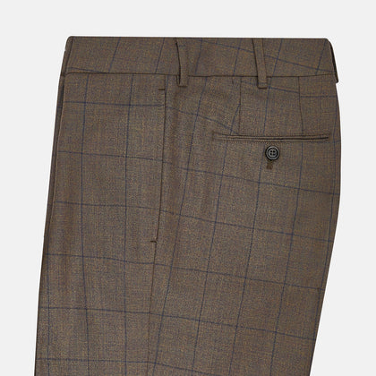Brown Check Edward Trousers Image 3