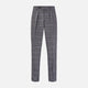 Turnbull & Asser's Grey Check Edward Trousers feature a tailored fit, front pleats, waistband with belt loops, and button closure—crafted from a wool-cotton blend. Ideal for semi-formal wear. Shown on a plain white background.