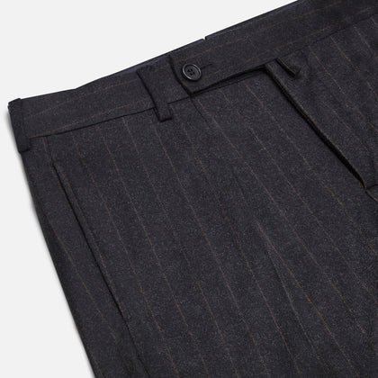 Charcoal Pinstripe Edward Trousers Image 1