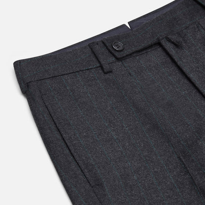 Dark Grey Pinstripe Edward Trousers Image 1