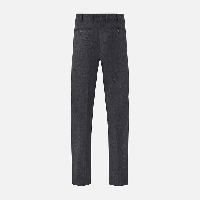 Dark Grey Pinstripe Edward Trousers Image 2