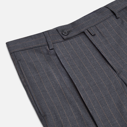 Dark Grey Pinstripe Arthur Trousers Image 1