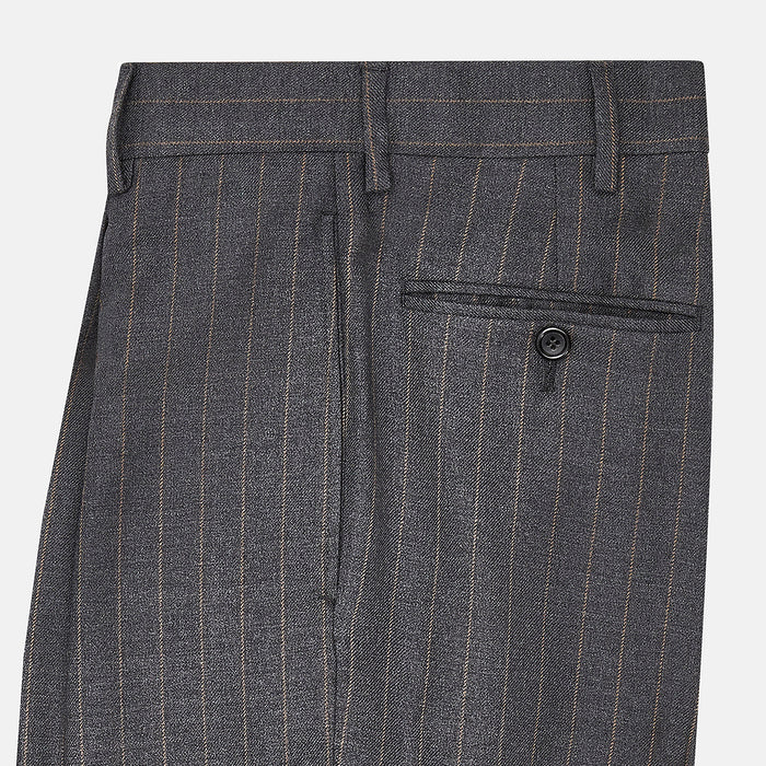 Dark Grey Pinstripe Arthur Trousers Image 3