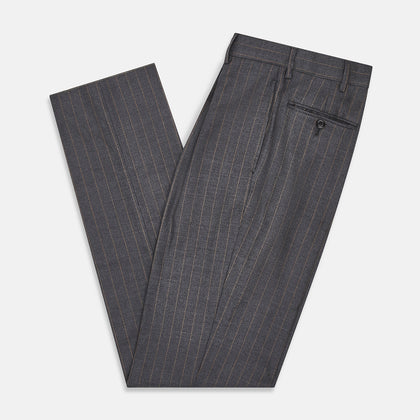 Dark Grey Pinstripe Arthur Trousers Image 4