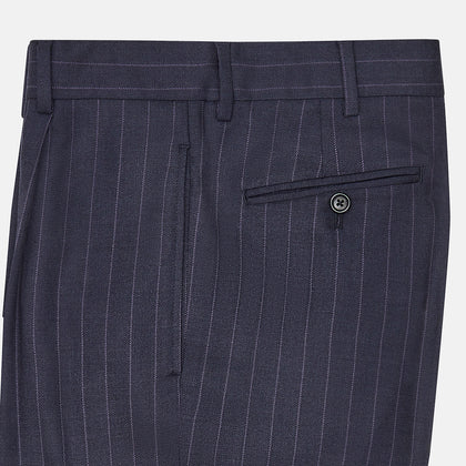 Navy Pinstripe Arthur Trousers Image 3