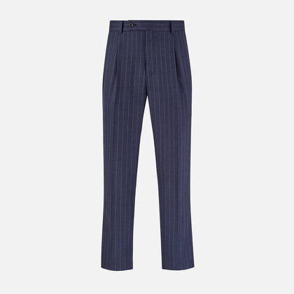 Navy Pinstripe Arthur Trousers Image 5