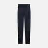 View 1 of product The Charcoal William Trousers by Turnbull & Asser UK feature a straight-leg cut, belt loops, and a flat front in classic dark navy blue, styled like traditional charcoal dress pants and shown on a plain white background.