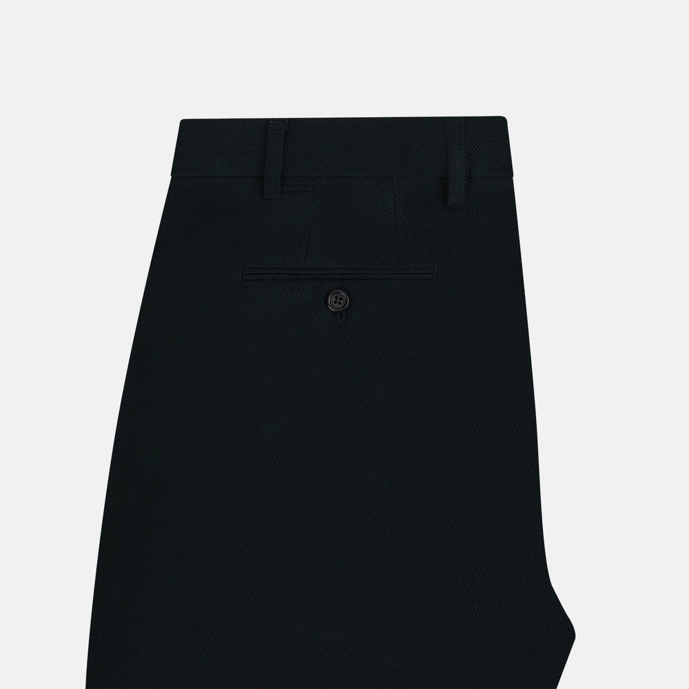 The Forest Green William Trousers by Turnbull & Asser UK are straight-leg, pleated trousers with belt loops and side pockets, displayed on a plain white background.