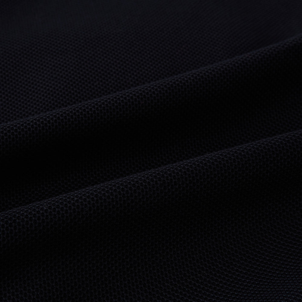 Turnbull & Asser Navy Knitted London Trousers feature a high waist, pleated tailoring, and a straight leg fit, displayed against a plain white background.