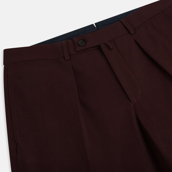 Burgundy Knitted London Trousers Image 1